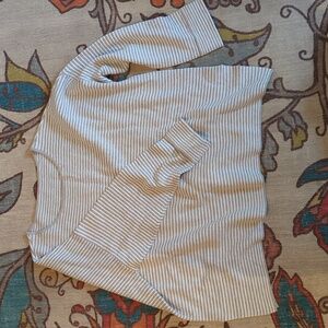 Eileen Fisher Gray and White Striped Long Sleeve Top